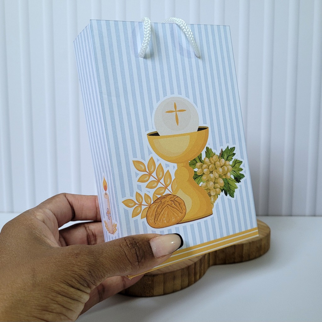 Mini Sacolinha P Primeira Eucaristia Pegue Monte Lembrancinha Festa 1 ano Batizado