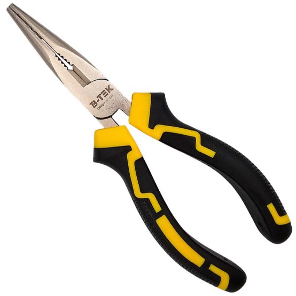 Alicate De Bico Meia Cana 6 Polegadas B-Tek Bico Fino Profissional Aço Resistente Multiuso