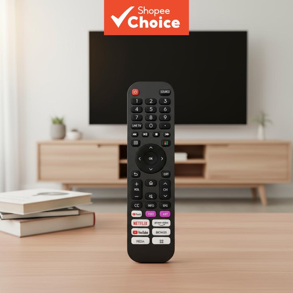 Controle Remoto para TVs LCD/LED Devant Hisense, Universal Original com Acesso ao Prime Video, YouTube, NETFLIX