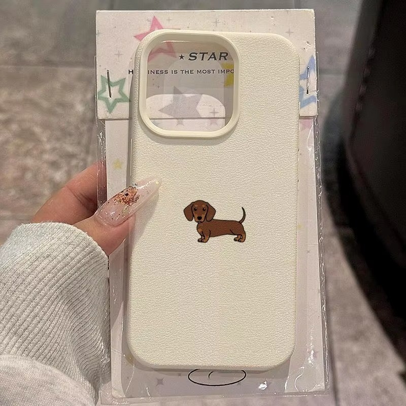 Capa De Telefone Para Samsung A06 4G A36 A56 A26 A55 A15 A54 A35 A25 A52 A16 A34 A53 Minimalista Marrom Dachshund Padrão
