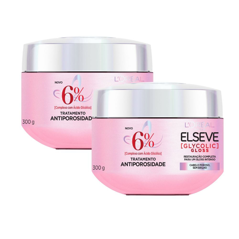 Kit 2 Creme de Tratamento Elseve Glycolic Gloss L'oréal Paris Antiporosidade 300g