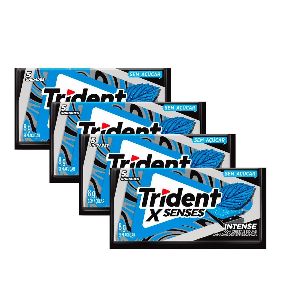 Kit 4 Chiclete Trident Fresh Intense 8g com 5 Unidades em Oferta na Shopee