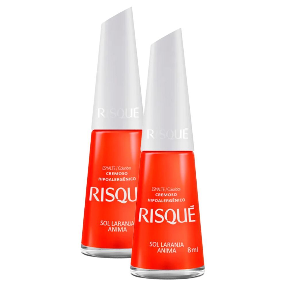 Kit 2 Esmalte Risqué Cor Sol Laranja Anima com 8ml em Oferta na Shopee