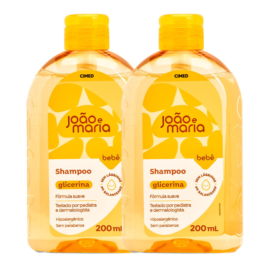 Kit 2 Shampoo Bebê João e Maria Glicerina 200ml em Oferta na Shopee
