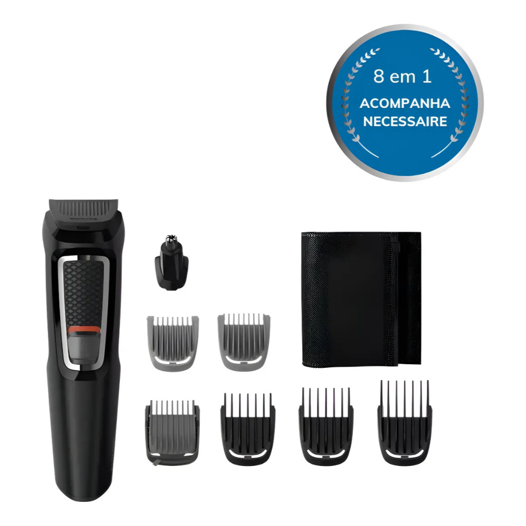 cortador Maquininha De Pelos e cabelo Philips Multigroom 8 Em 1 Mg3730 8 acessorios