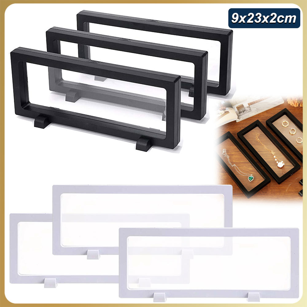 3x PE caixa de exibição transparente Anti-oxidação caixa de armazenamento flutuante 3D caixa de armazenamento de jóias em Oferta na Shopee