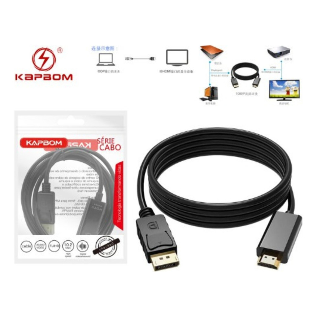 Kit 10 Adaptador Displayport P/ Hdmi Alta Definição Monitor