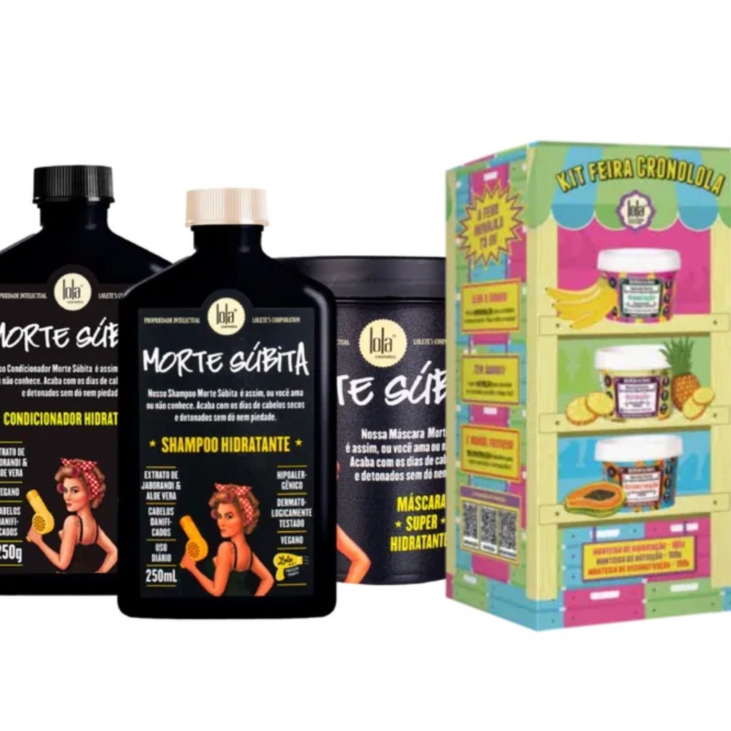 Kit Morte Súbita Shampoo 250 ML + Condicionador 250 ML + Máscara 450g + CronoLola 3 BemDita 100G em Oferta na Shopee