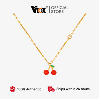 Vnox 18K Gold Plated Red Fruit Cherry Charms Necklace for Women Girl,Stainless Steel Non-fade Chain Link em Oferta na Shopee