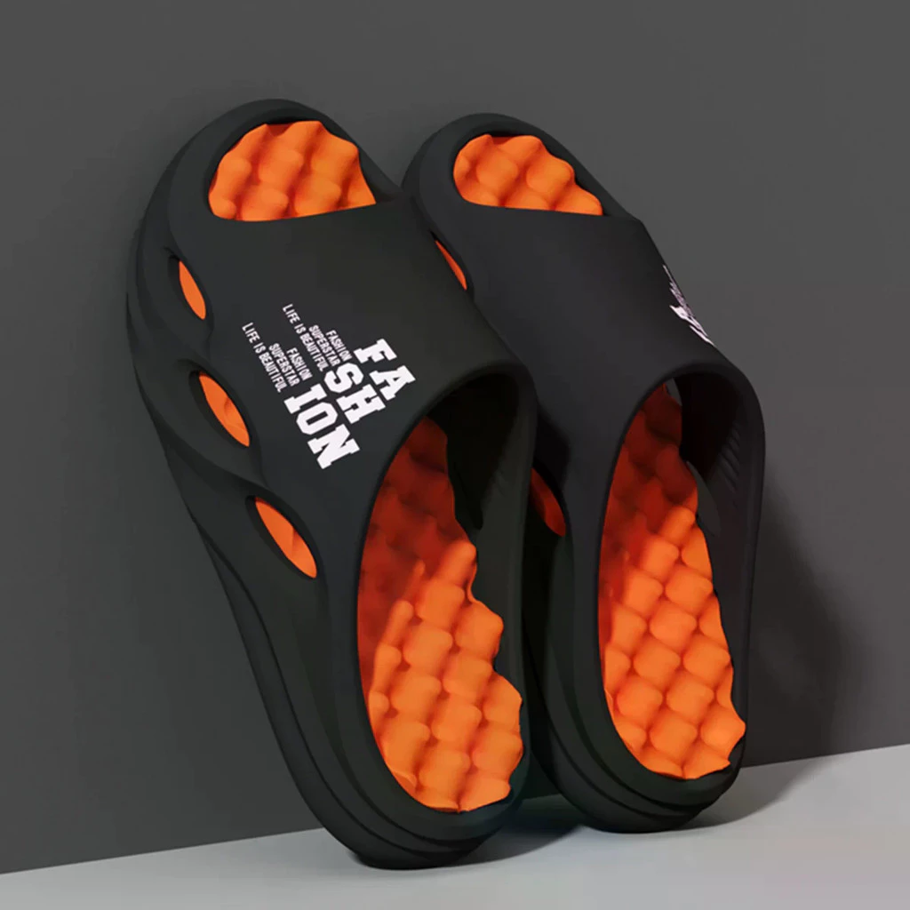 Moda Masculina Chinelos De Massagem Interior/Exterior Sandálias Praia Flip Flop Sola Grossa Masculino Slides Verão Antid — imagem 1