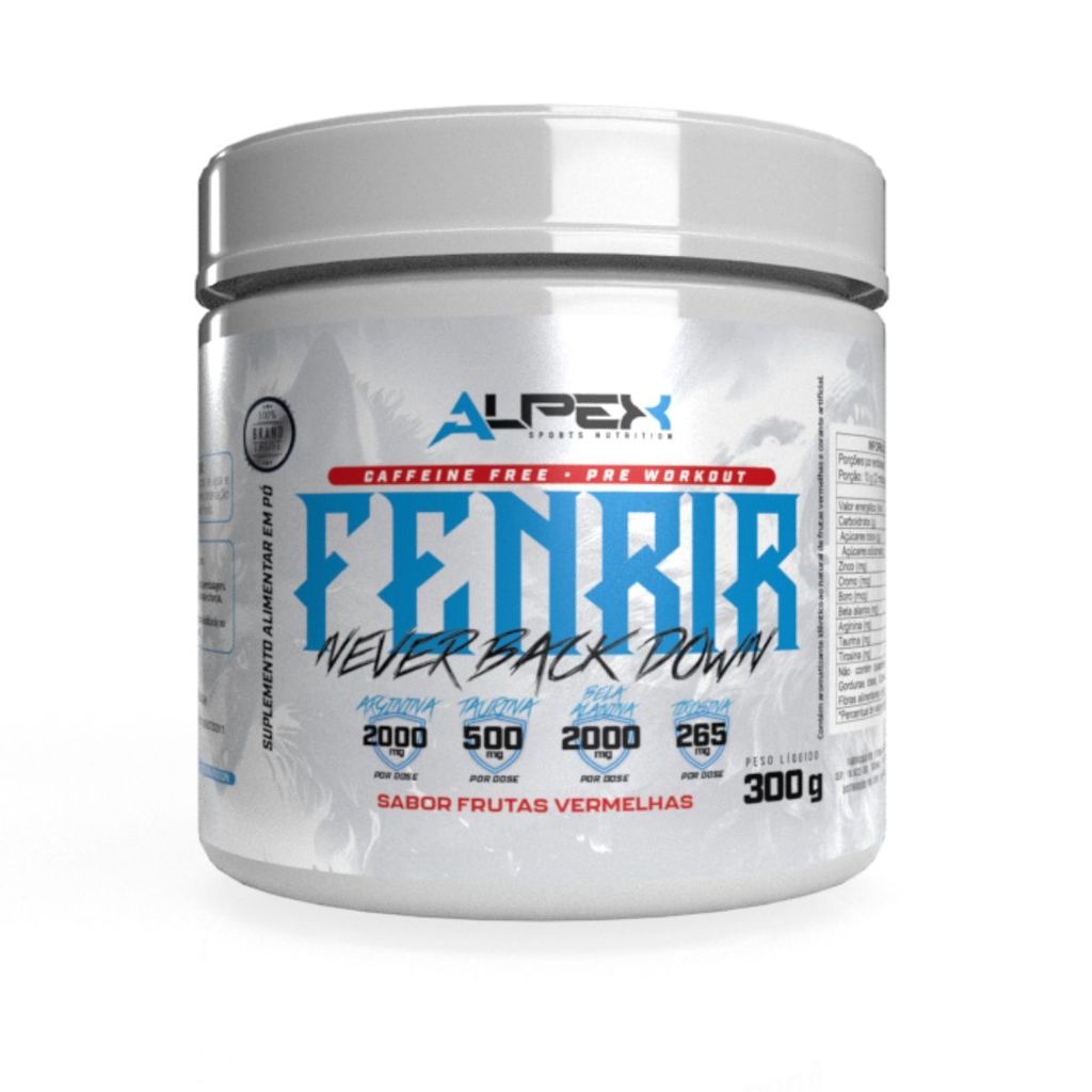 Pré Treino Fenrir Caffeine Free 300g - Alpex Sports Nutrition