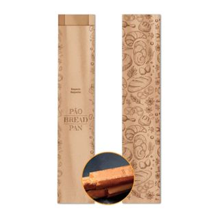 Saco Para Baguete Papel Kraft 500 Unidades 10,5x66cm Marrom em Oferta na Shopee