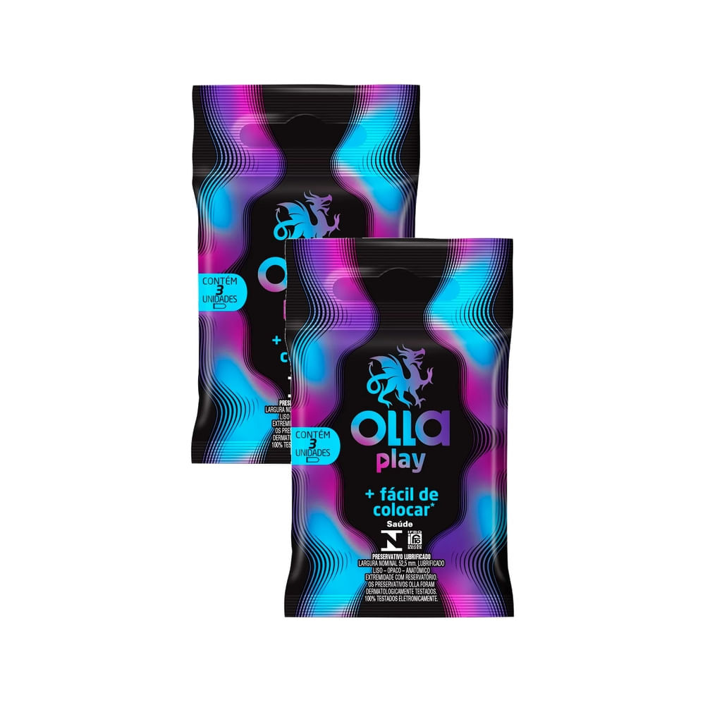 Kit 2 Preservativo Olla Play 3 Unidades