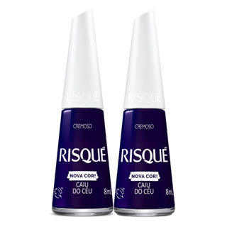 Kit 2 Esmalte Risqué Nova Cor Cremoso Cor Caiu do Céu 8ml em Oferta na Shopee