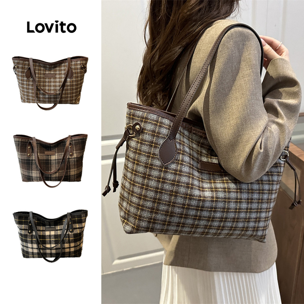Lovito Bolsa de Ombro com Cordão Casual para Mulheres LFA104114 em Oferta na Shopee