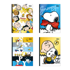 Caderno brochura capa dura colegial 10x1 160 folhas Snoopy Tilibra
