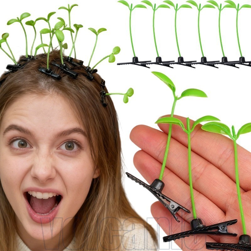 10/15/20 Unidades De Grampos De Cabelo De Grama De Simulação De Moda-Presilha 3D Engraçada Criativa-Grampo Fofo Para Mul