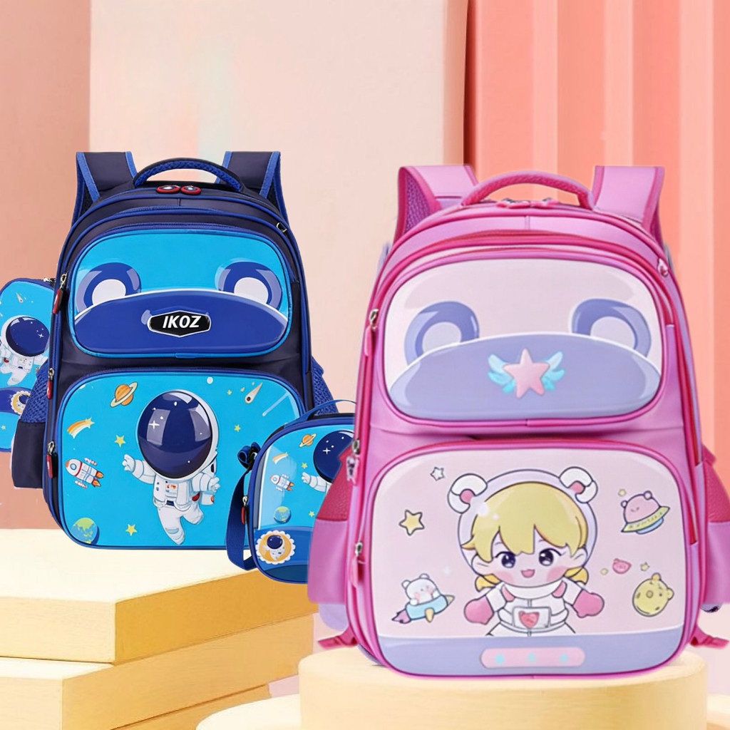 Kit Mochila Feminina com Três Peças Mochila Grande Bolsa Térmica Estojo Organizador