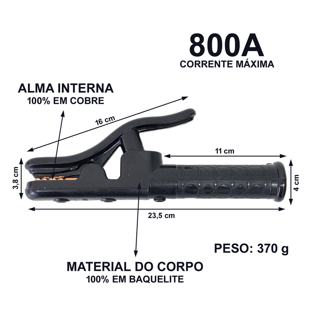 Alicate Porta Eletrodo 800a Uso Profissional Similar Artoch Corpo Baquelite Alma 100% Em Cobre em Oferta na Shopee