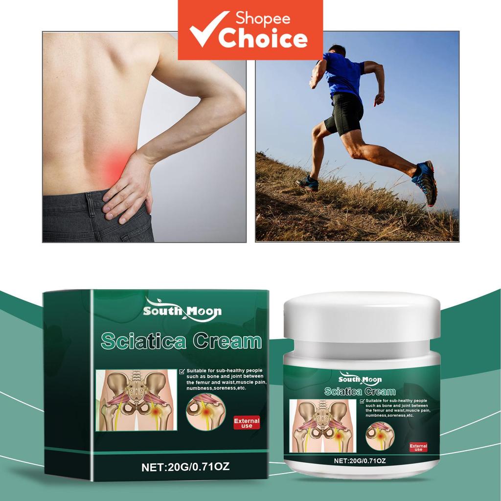 Creme para Ciática da Choice South Moon - Cuidados com o Nervo Ciático, Hérnia de Disco e Lombar | 20g