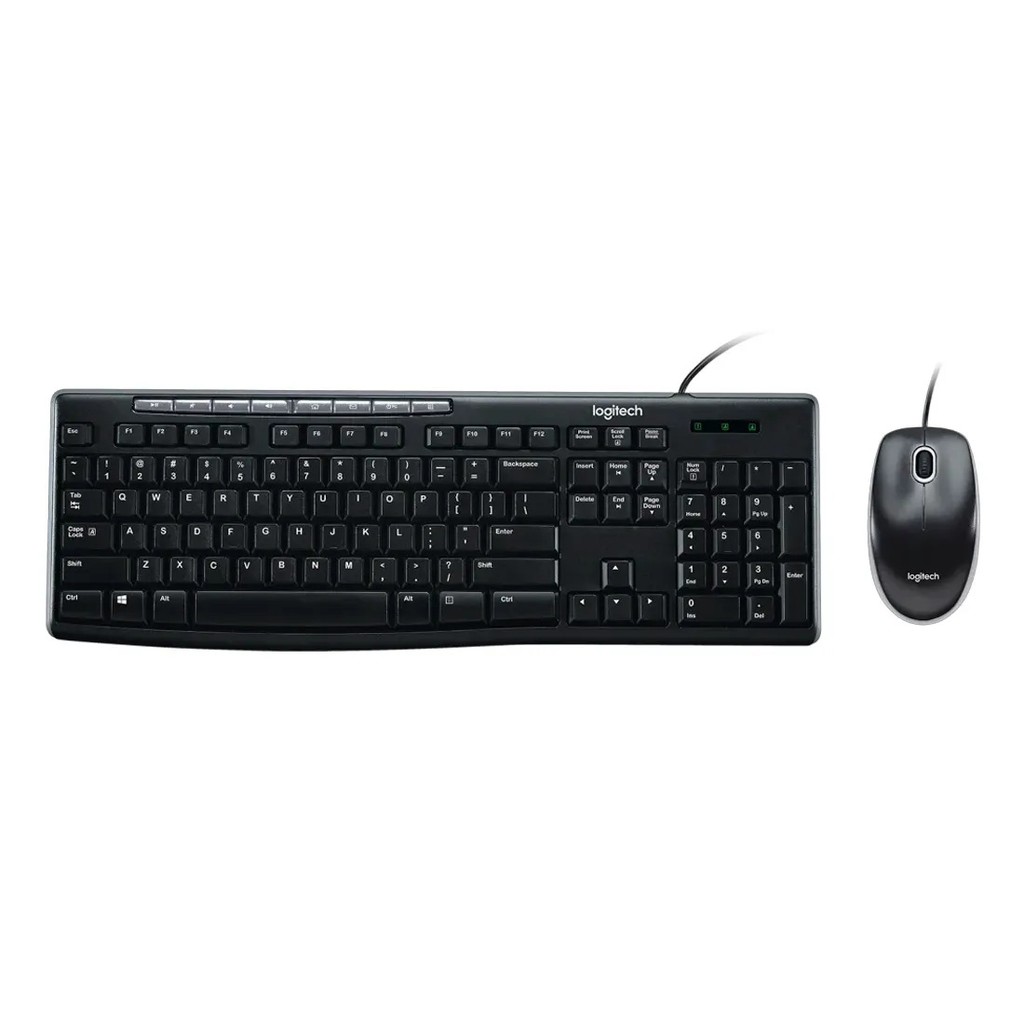 Kit Teclado e Mouse Logitech MK200, Membrana, Com Fio, ABNT2 - 920-002718 em Oferta na Shopee
