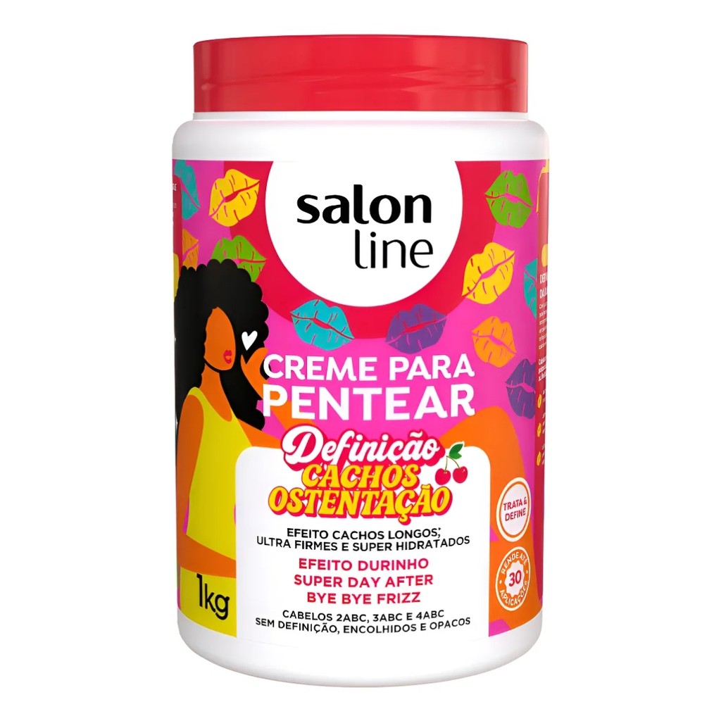 CREME PARA PENTEAR DEFINIÇÃO CACHOS OSTENTAÇÃO SALON LINE 1KG em Oferta na Shopee