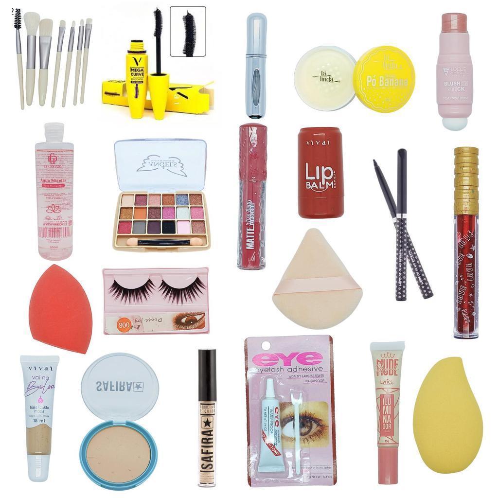 kit maquiagem kit iniciante com 20 itens para vender maquiagem Revenda de maquiagem