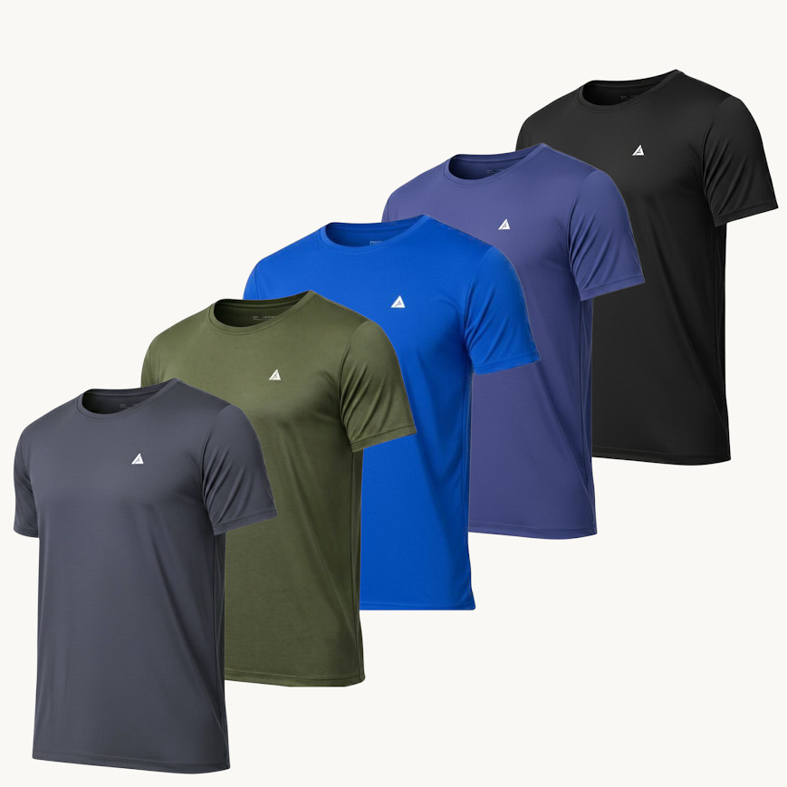 Camisetas Dry Fit Masculina KIT com 5 Poliamida c/ elastano confortável Envio Rápido Várias Cores