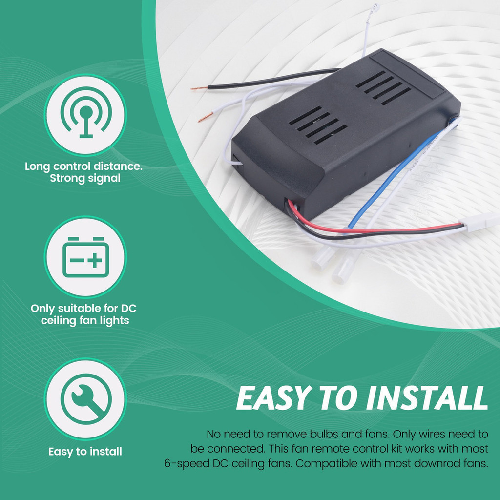 KIT CONTROLE + RECEPTOR VENTILADOR DE TETO INVERTER VENTISOL - detalhe