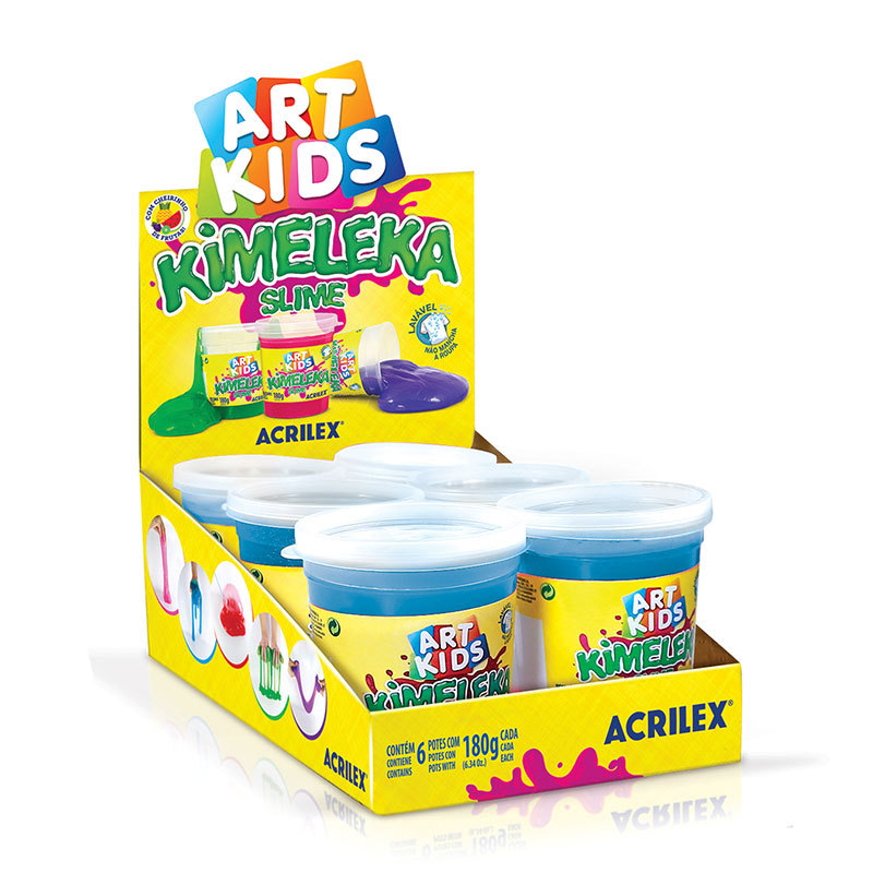 Kimeleka Slime Art Kids 180g Azul com 6 unidades Acrilex em Oferta na Shopee