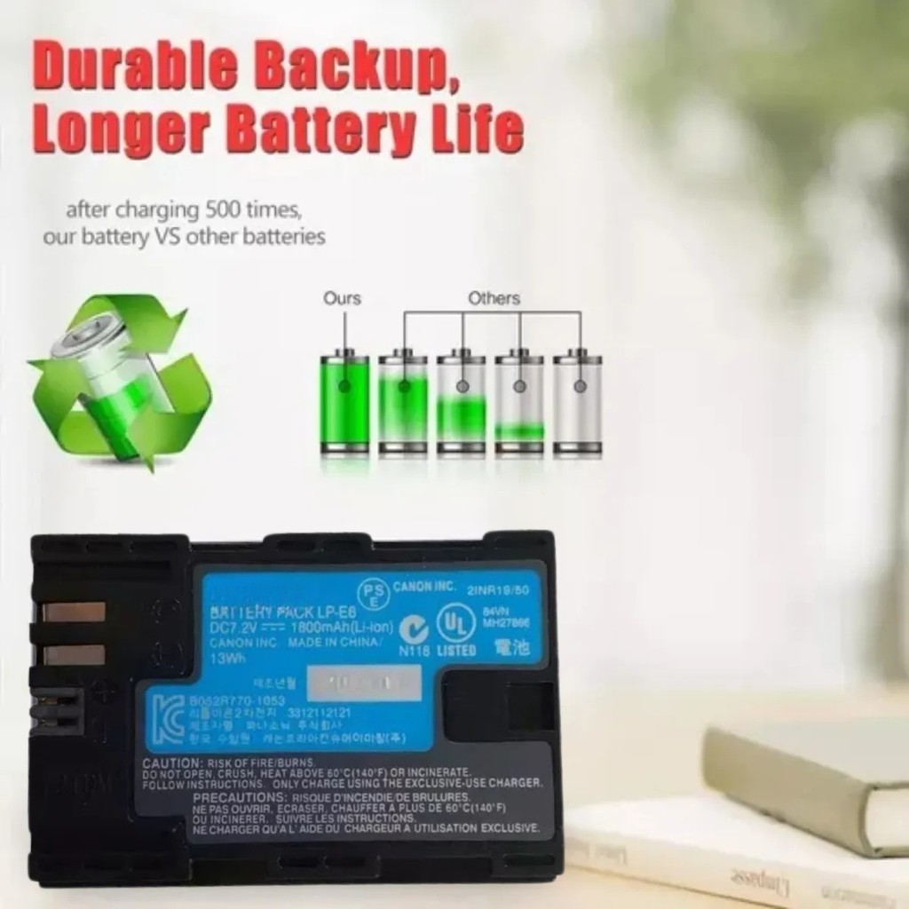 2 Bat.erias Canon Lp-e6 5diii 5div 90d 80d 6dii 7dii 6d 7d