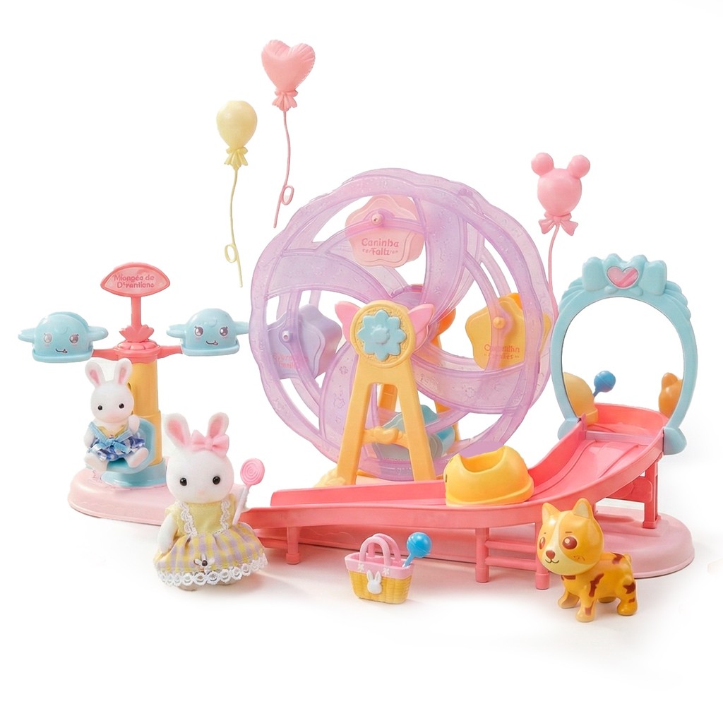 Parque De Diversões Casinha Feliz Brinquedo Cenário Playset Com Acessórios E Coelhinha
