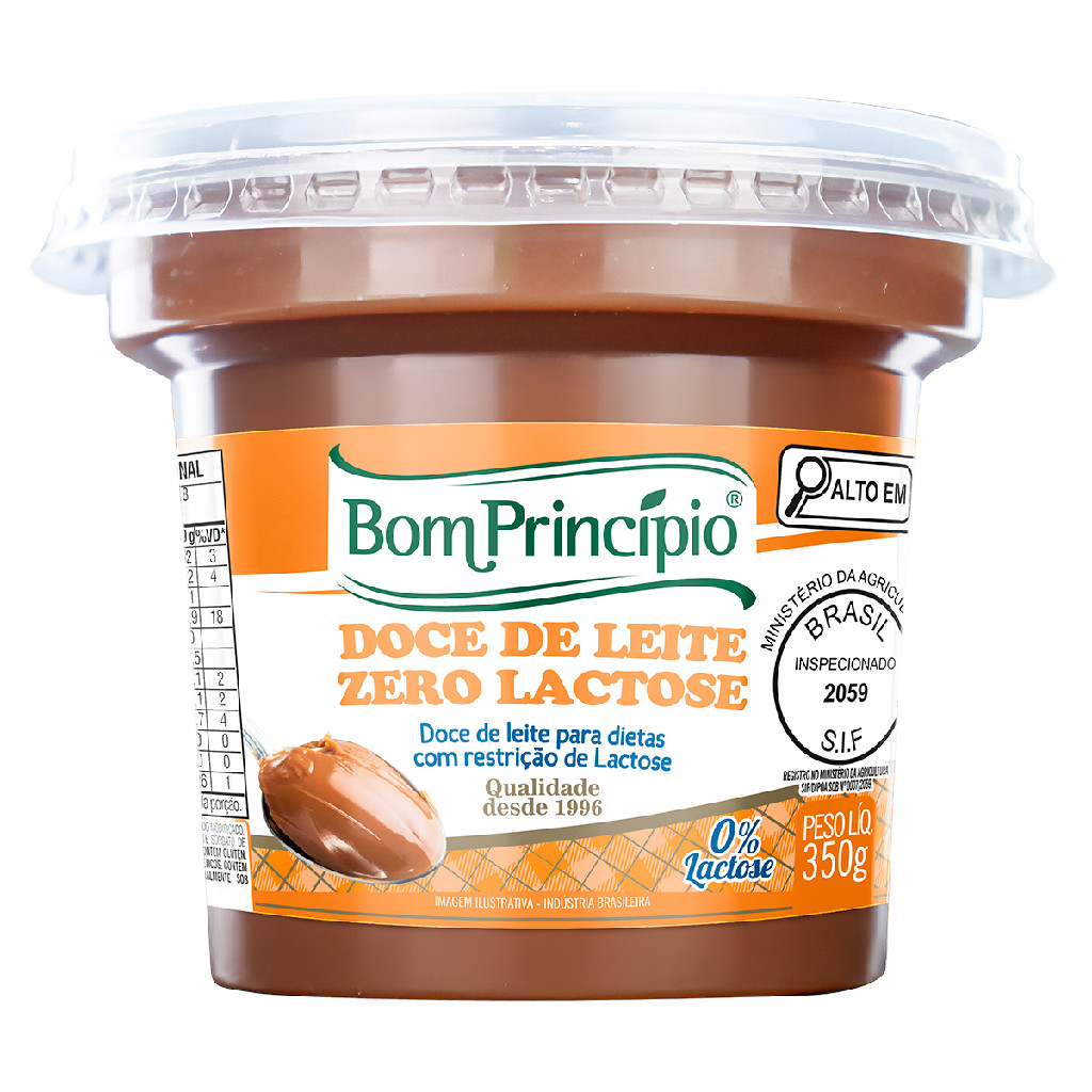 Doce de Leite Zero Lactose Bom Princípio Pastoso Cremoso Pote 350g