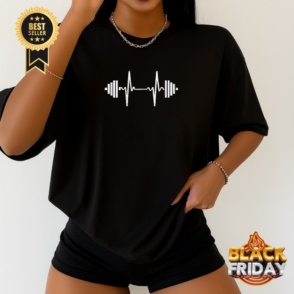 Camiseta Oversized Blusa Feminina Streetwear Batimento Peso Academia SM