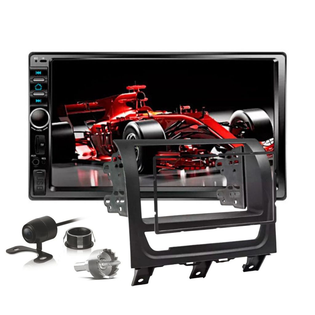 Kit Central Multimidia Mp5 7 Pol 2 Din Moldura Palio Strada Siena 2013 Até 2019