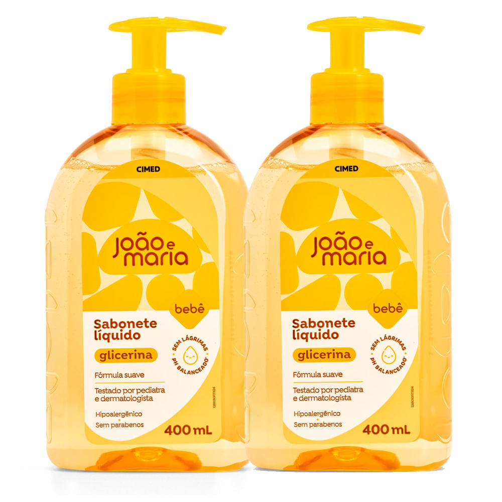 Kit 2 Sabonete Líquido Bebê João e Maria Glicerina 400ml em Oferta na Shopee