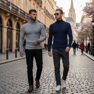 Kit 2 Cacharrel Gola Alta Moda Masculina Blusa Tricot Casaco Trabalho Agasalhos Inverno Frio em Oferta na Shopee