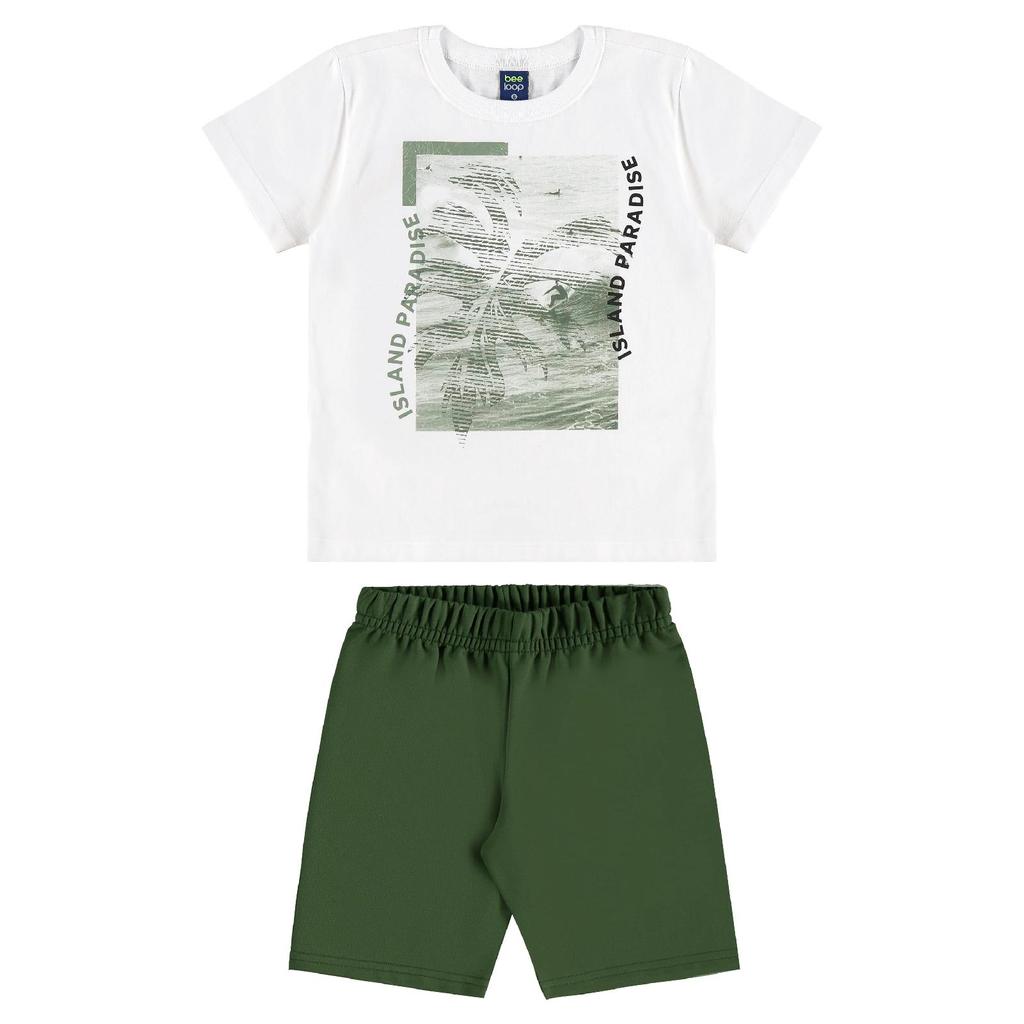 Conjunto Camiseta Bermuda Moletom Bee Loop em Oferta na Shopee