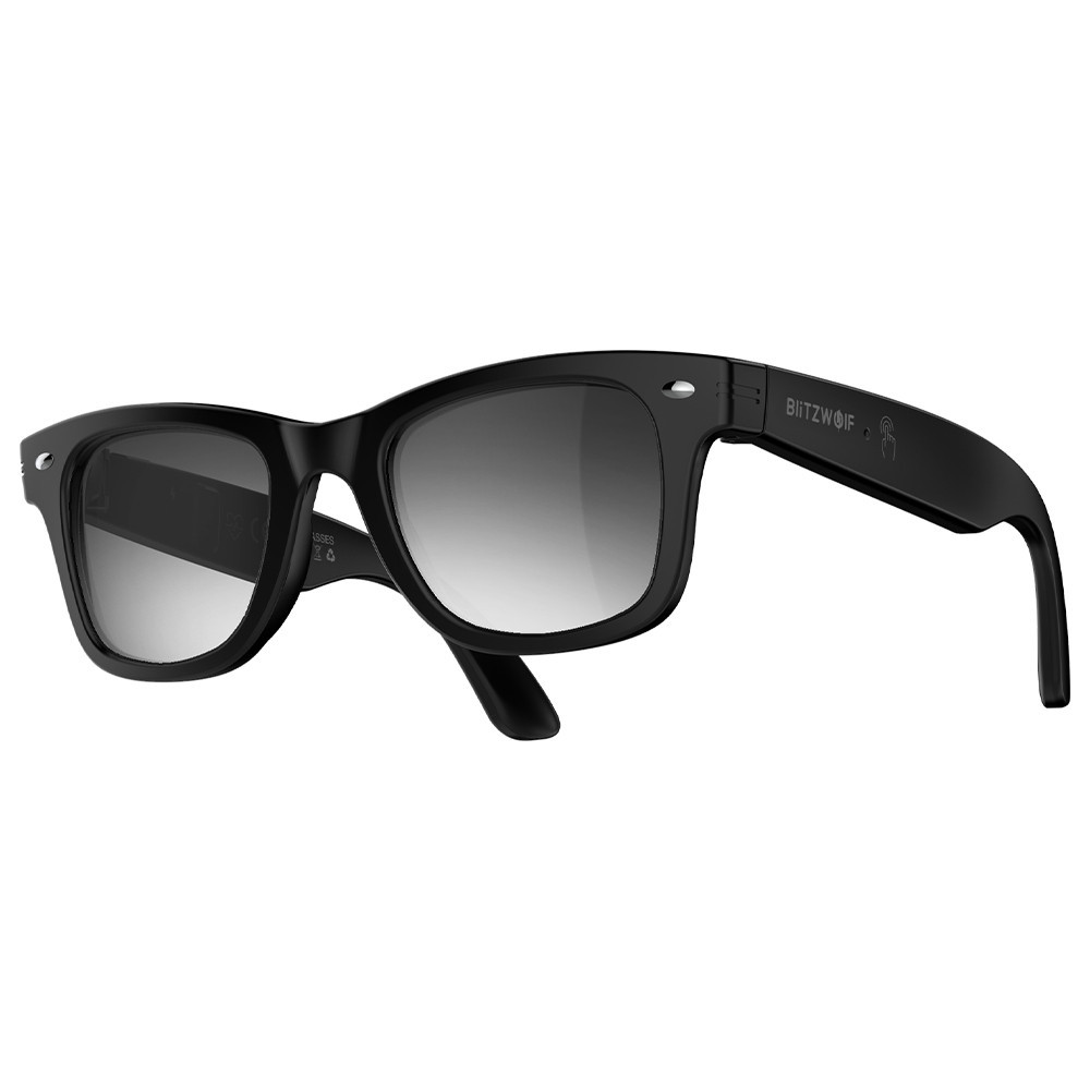 BlitzWolf BW-AG1 AI Óculos Inteligentes Frequência Cardíaca Monitoramento De Oxigênio No Sangue Detecção UV 100 + Idioma