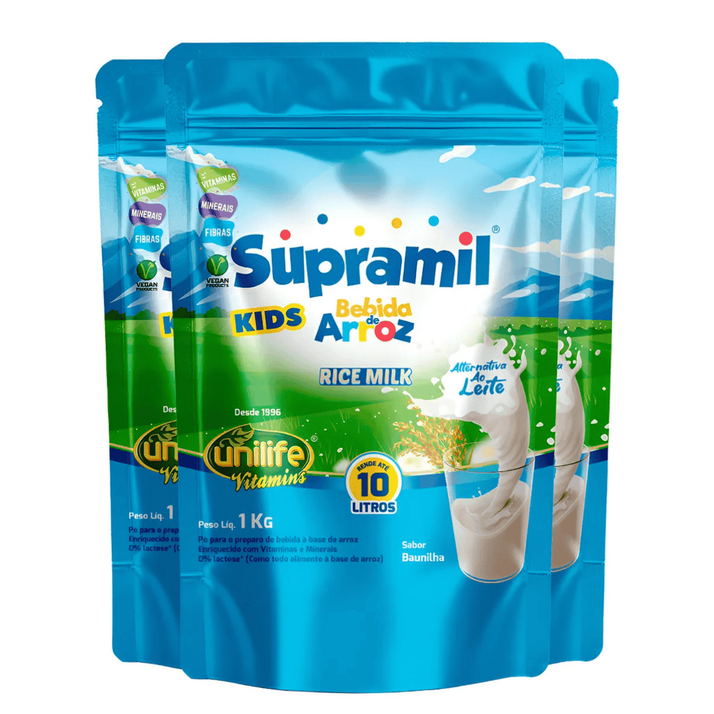 Kit 3 Bebida De Arroz Rice Milk Supramil Kids 1kg Unilife