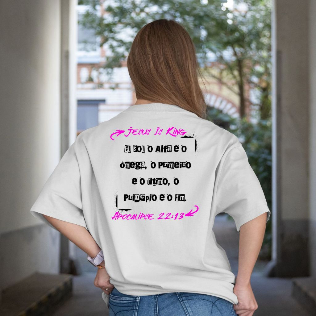 [Camiseta Premium em Algodão Puro]CC Camiseta Oversized Jesus Is King Roxa Camisão Algodão Streetwear Roupas Masculinas