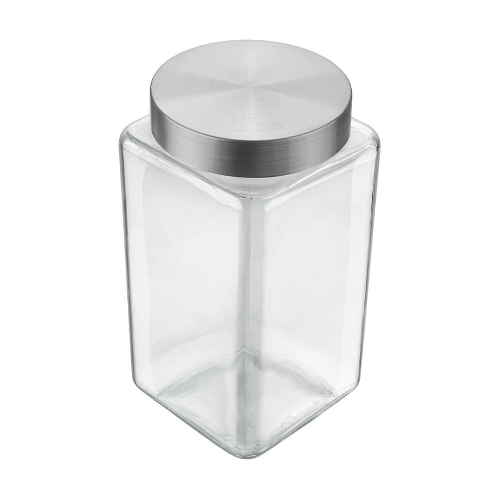 Detalhes do Kit com 3 Potes Quadrados Collection 2,2L Inox Escovado Invicta