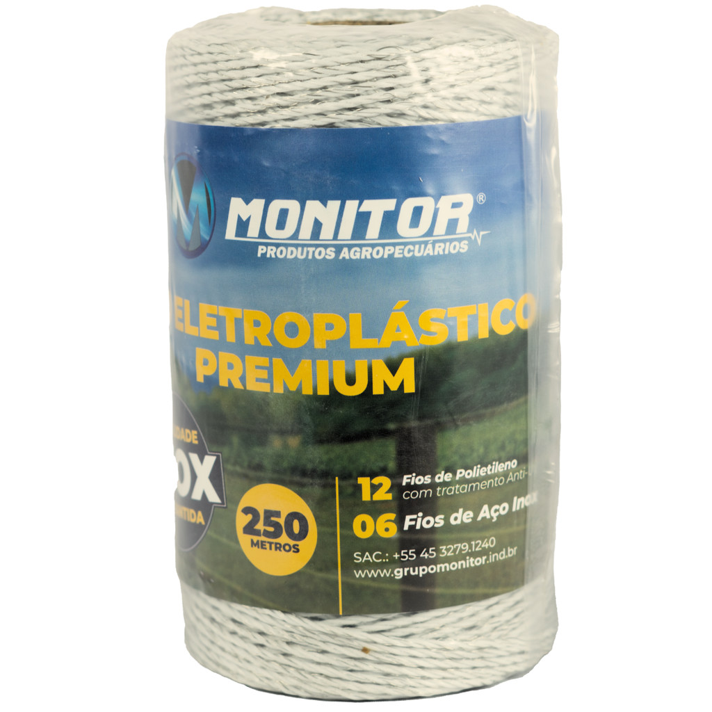 Fio Eletroplástico Trançado Cerca 12x6 250m Branco Monitor em Oferta na Shopee