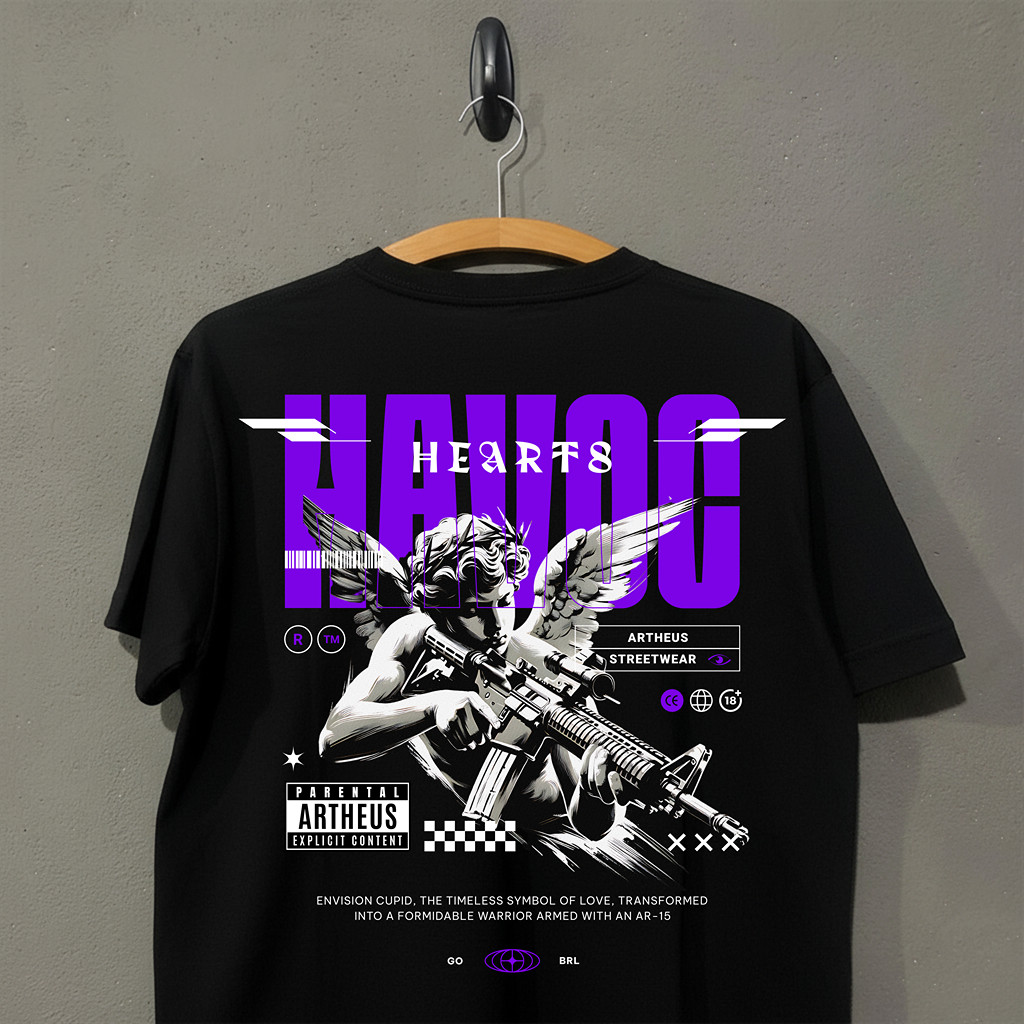 Camiseta Oversized Masculina Streetwear Havoc | Algodão Fio 30.1 Premium | T-shirt Lançamento