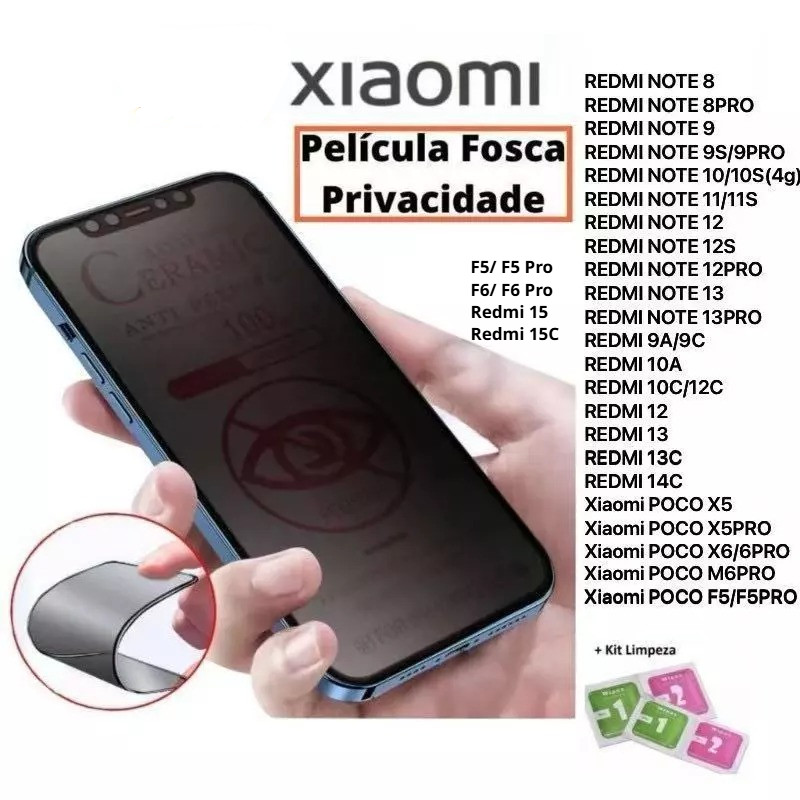 Película Ceramica Fosca Privat Xaiomi Poco RedMi 15C/14C/13C/13/12/Note14Pro/13/12/11/10/F5/F6/X6/X7