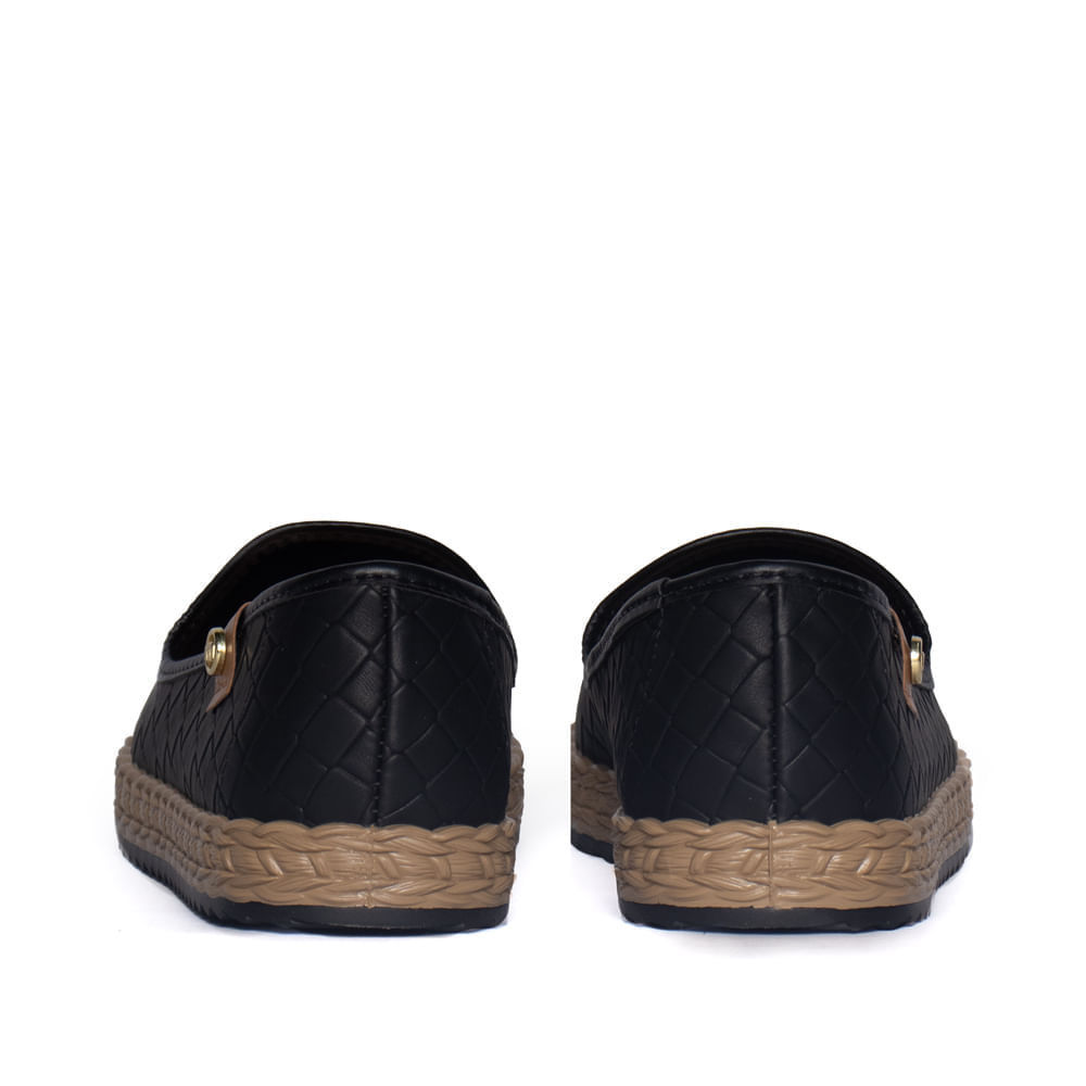 Detalhes do Sapato Feminino Moleca Napa Tresse Atenas Preto