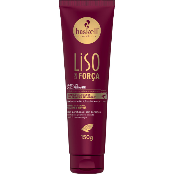 Leave-in Disciplinante Liso com Força 150g Haskell | Finalizador Termoativado para Cabelos Alinhados e Sem Frizz