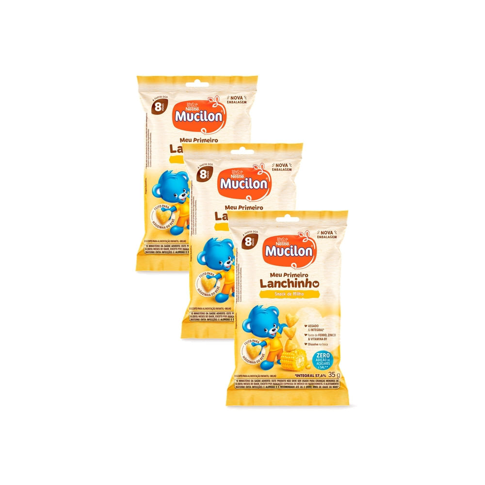Kit 3 Snack Mucilon Tradicional 35g em Oferta na Shopee