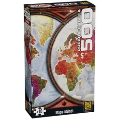 QUEBRA CABEÇA MAPA MÚNDI 500 PEÇAS GROW PUZZLE SÉCULO XXI TERRA GLOBO MUNDO GEOGRAFIA PLANETA PAÍSES