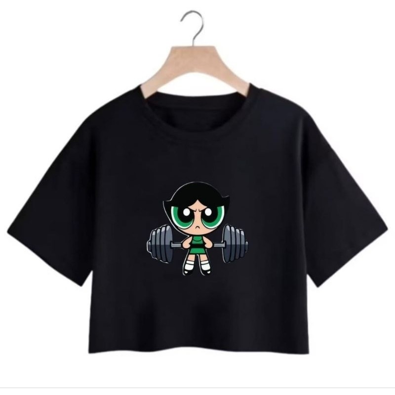 Camiseta Cropped Feminino Academia Docinho Super Poderosas Confortável e Despojado